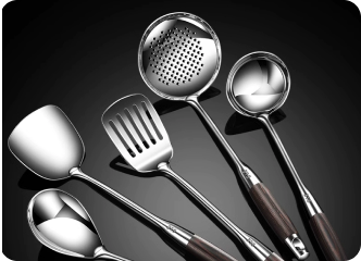 日本光面316不锈钢锅铲高端厨具套装家用炒菜铲子汤勺大漏勺煎铲