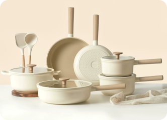 卡罗特钛陶瓷不粘全套家用锅具套装平底炒锅煎锅电磁炉燃气灶专用